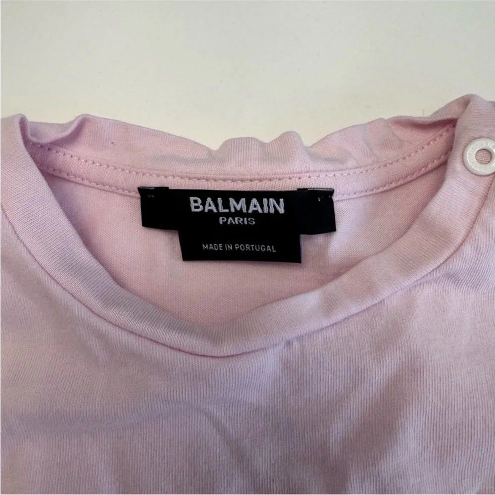 Balmain Pink Ruffle Tee Short Sleeve - Picture 2 of 3